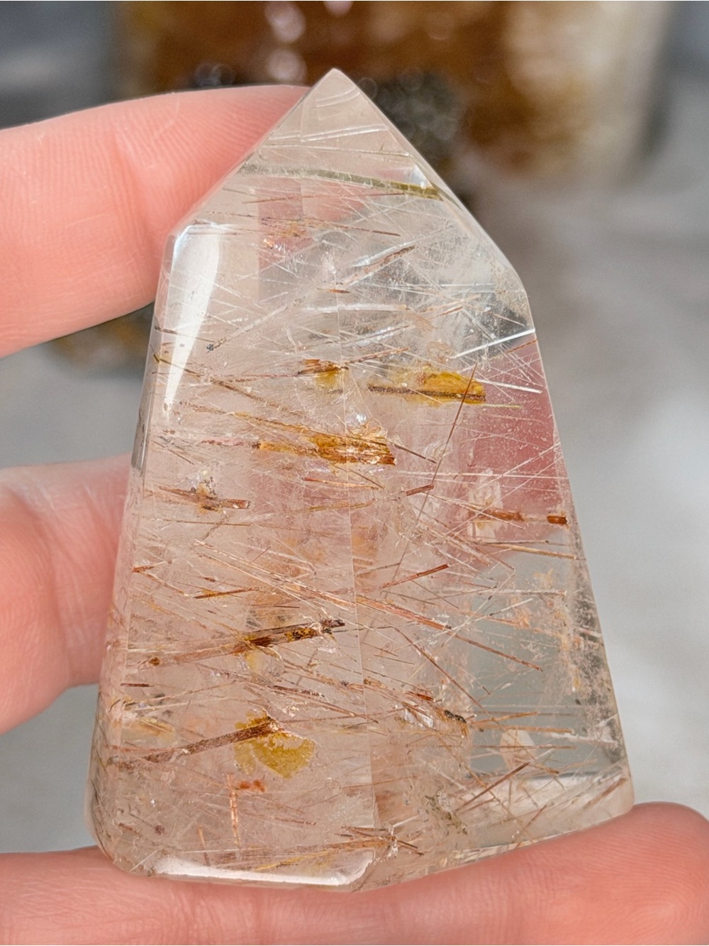 Clear Quartz Point | Rutile Inclusions - Multi-Tone Madagascar - Picture 8 of 11